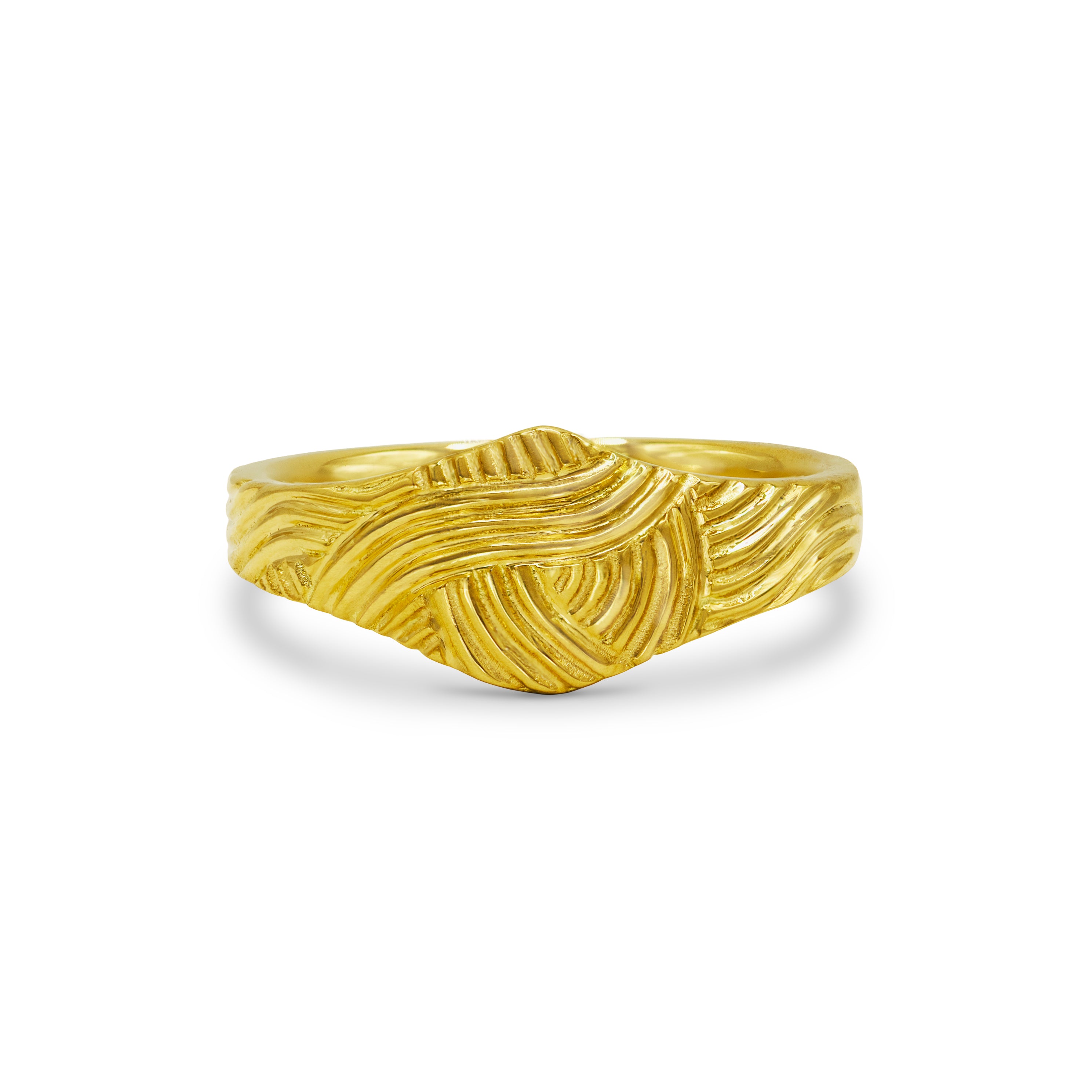 Gold Patterned Signet Ring