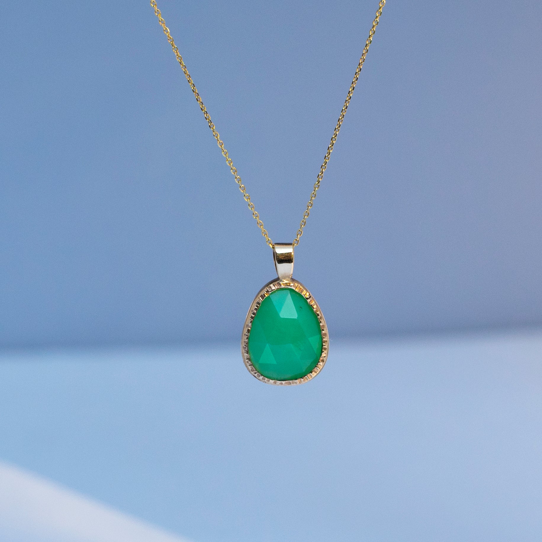 Chrysophrase Drop Necklace