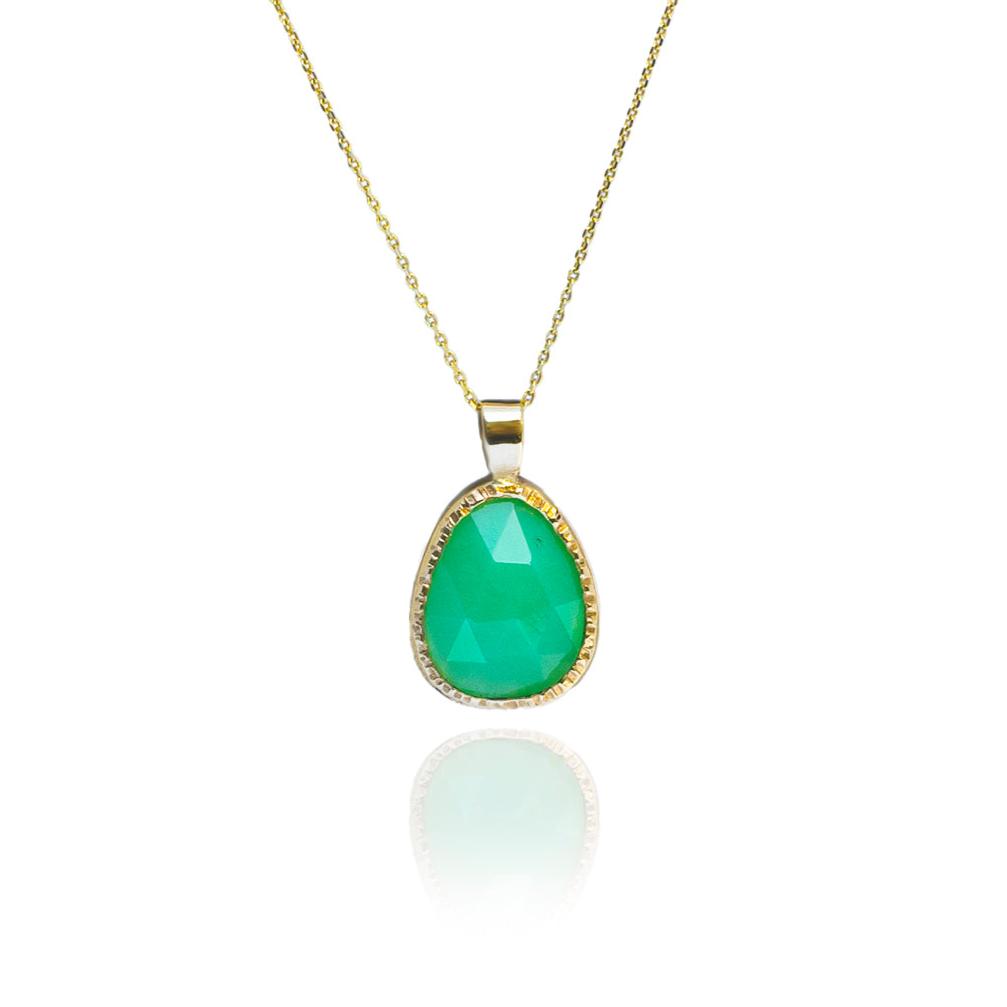 Chrysophrase Drop Necklace