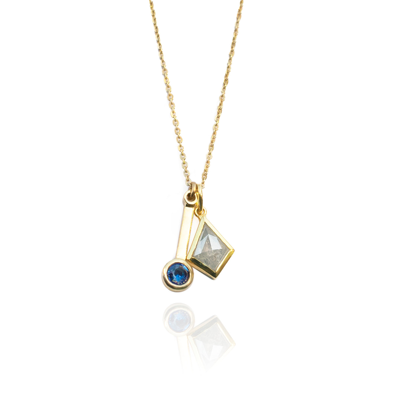 Sapphire & Diamond Charm Necklace