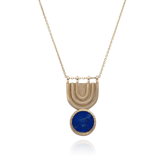 Linea Bib Necklace set with Lapis Lazuli