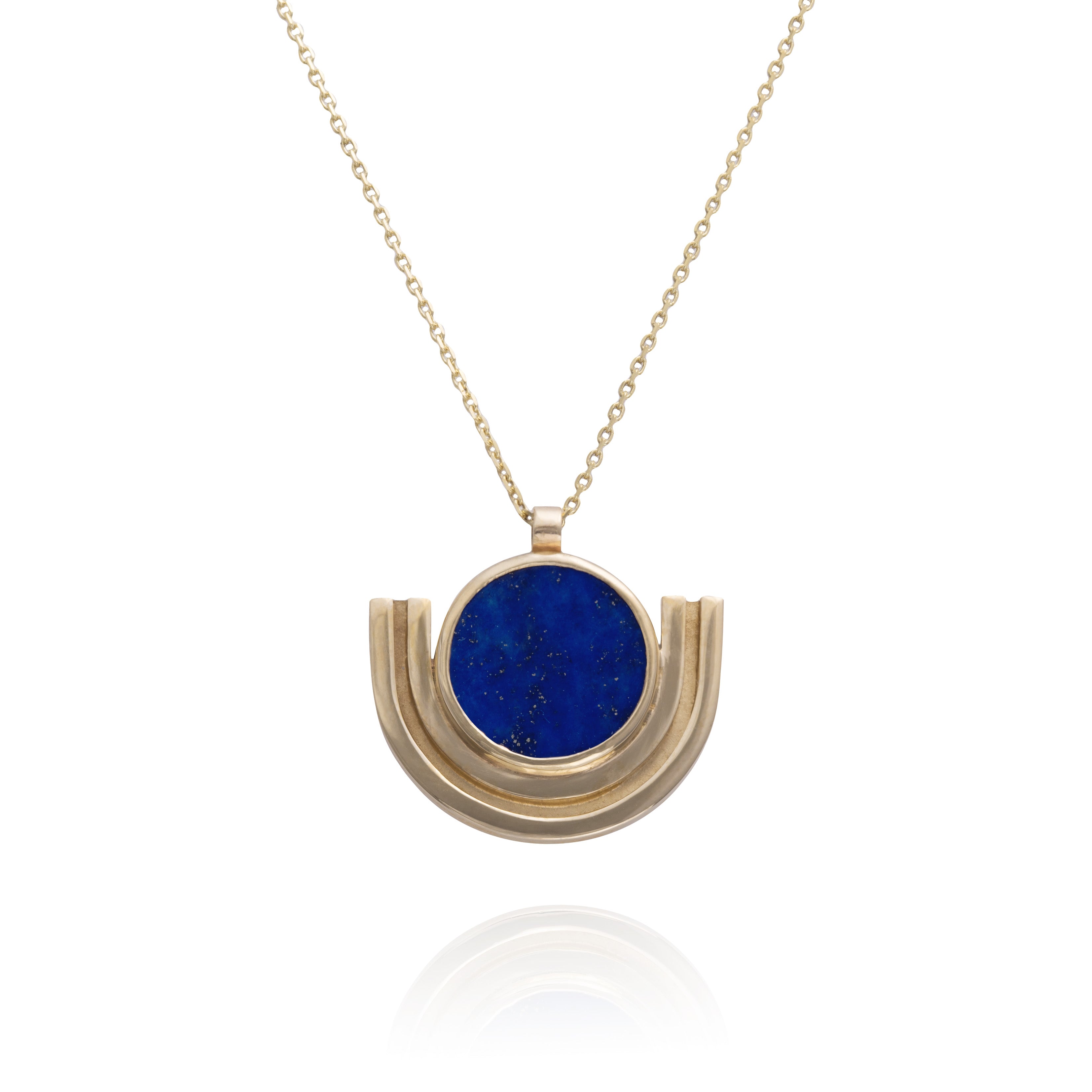 Linea Cradle Necklace set with Lapis Lazuli