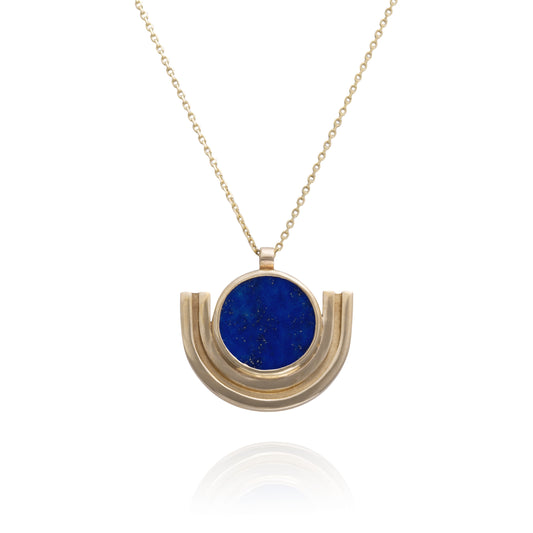 Linea Cradle Necklace set with Lapis Lazuli