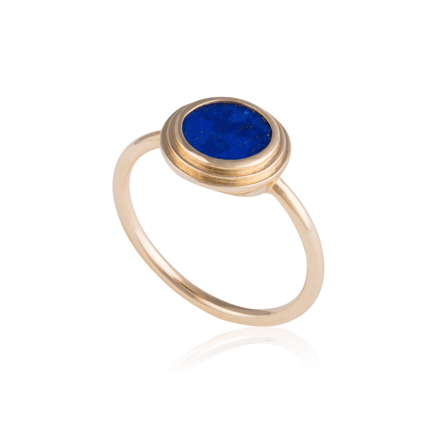 ASCENT Gold Ring with Lapis Lazuli Stone