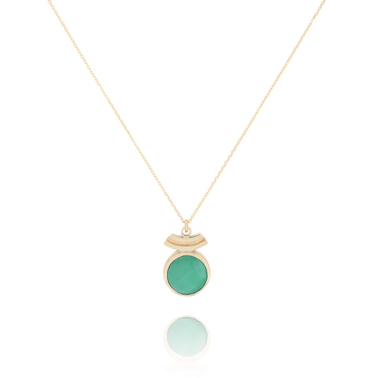 Linea Crucible Necklace set with Malachite