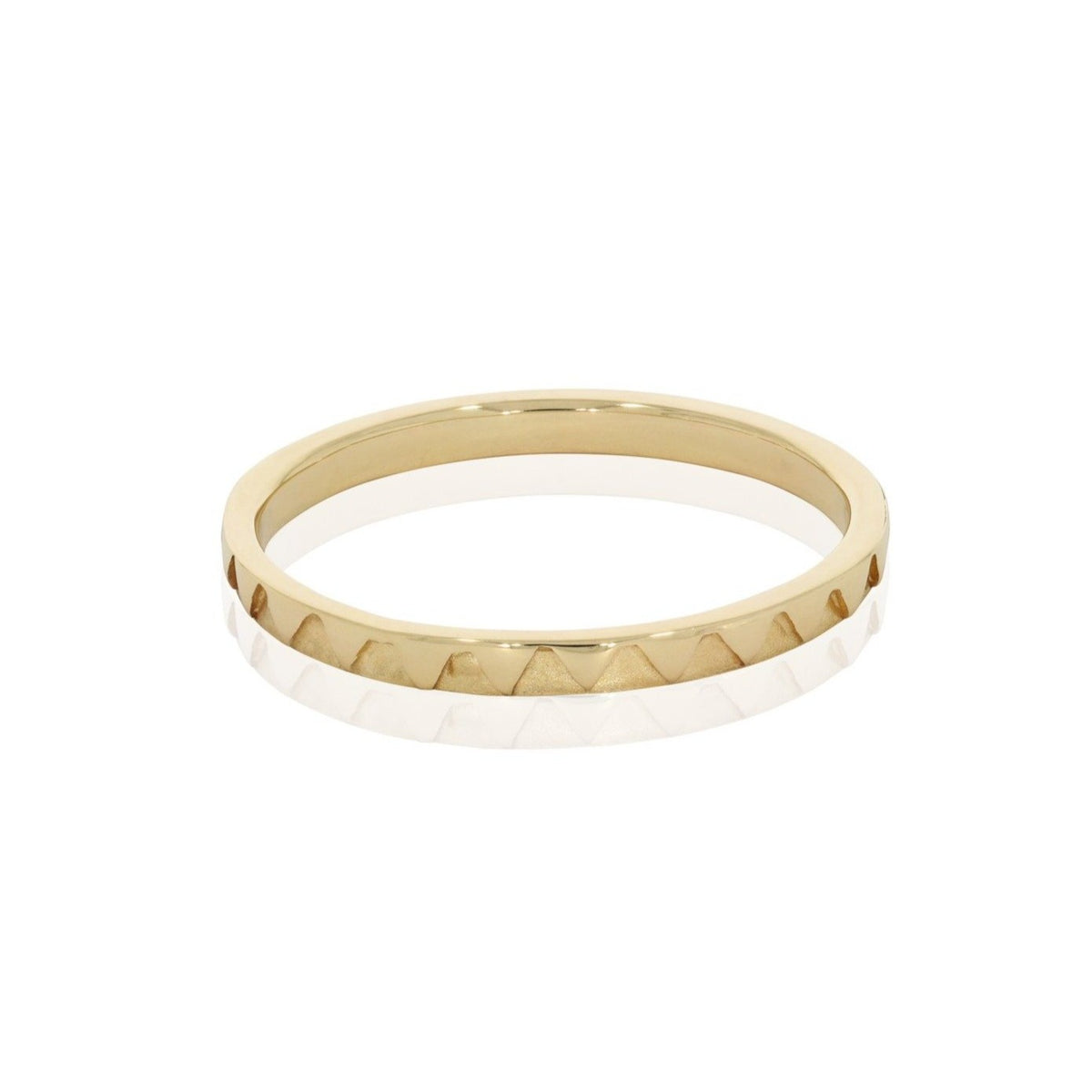 Atlas Gold Patterned Ring shown from a different angle