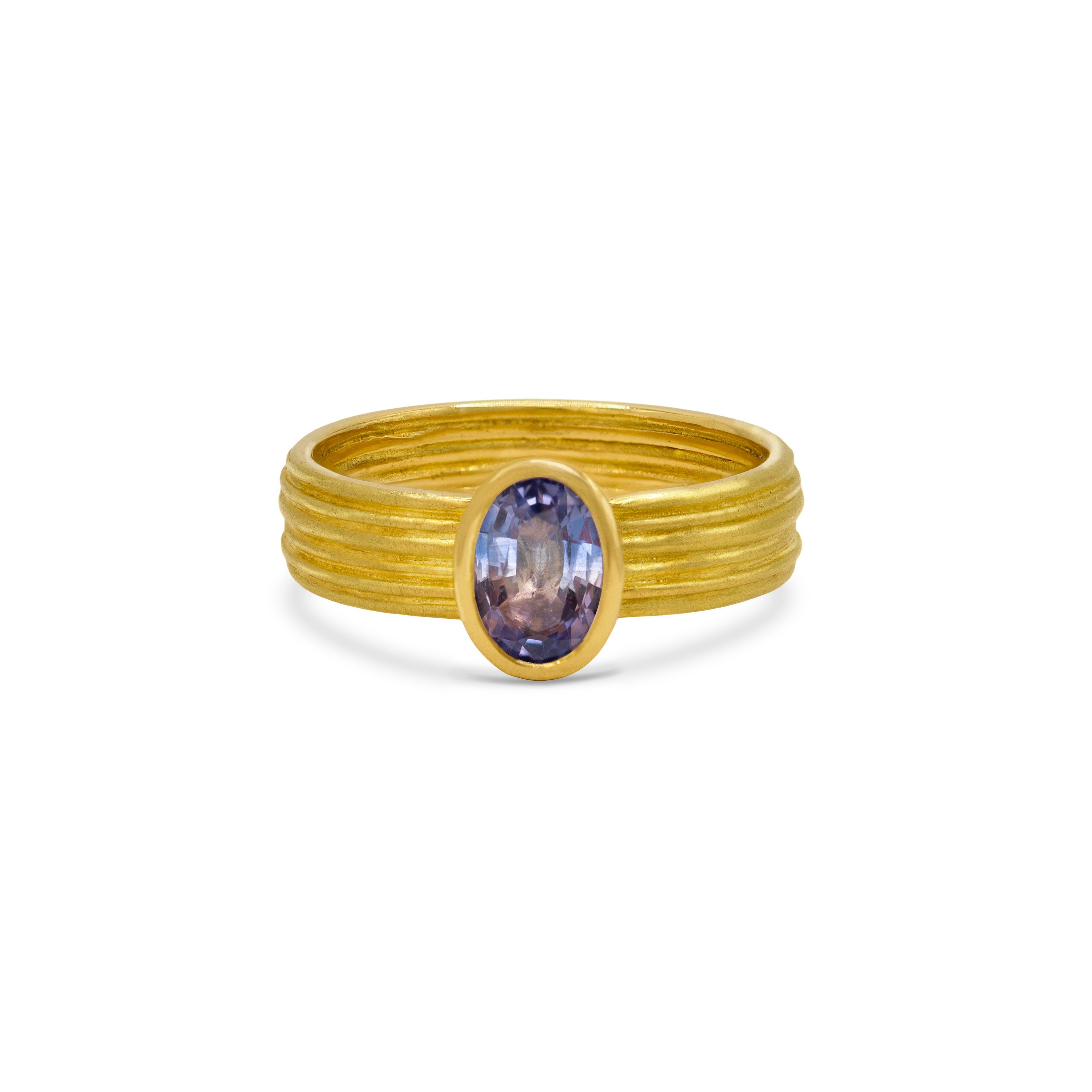 Tri-Colour Sapphire and 18ct Gold Ring