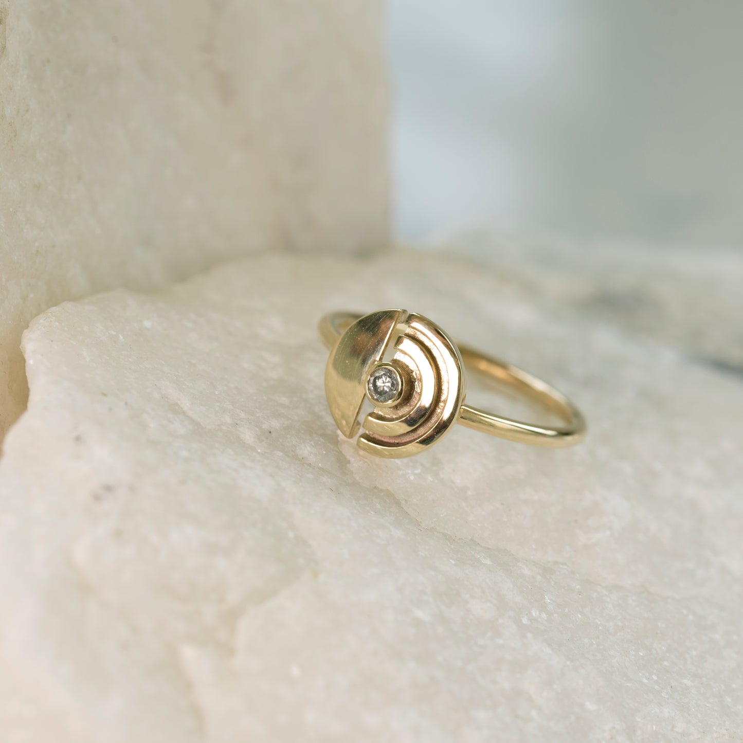 Grey Diamond Annulus Ring