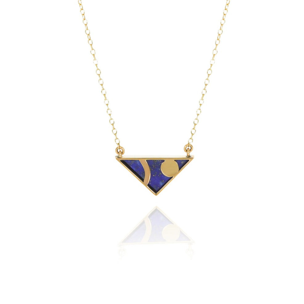 Lunar Triangle Lapis Lazuli Necklace