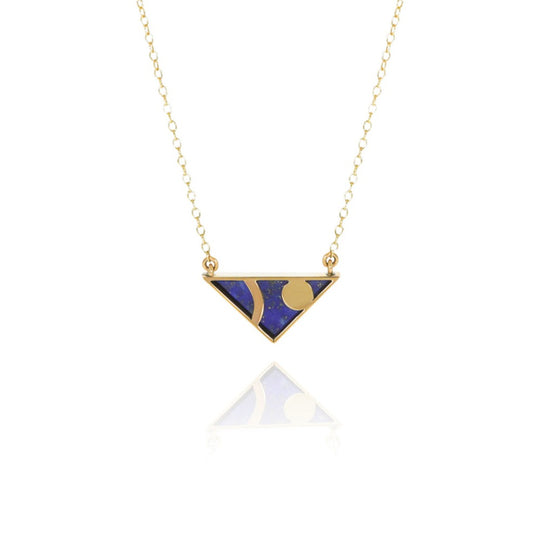 Lunar Triangle Lapis Lazuli Necklace