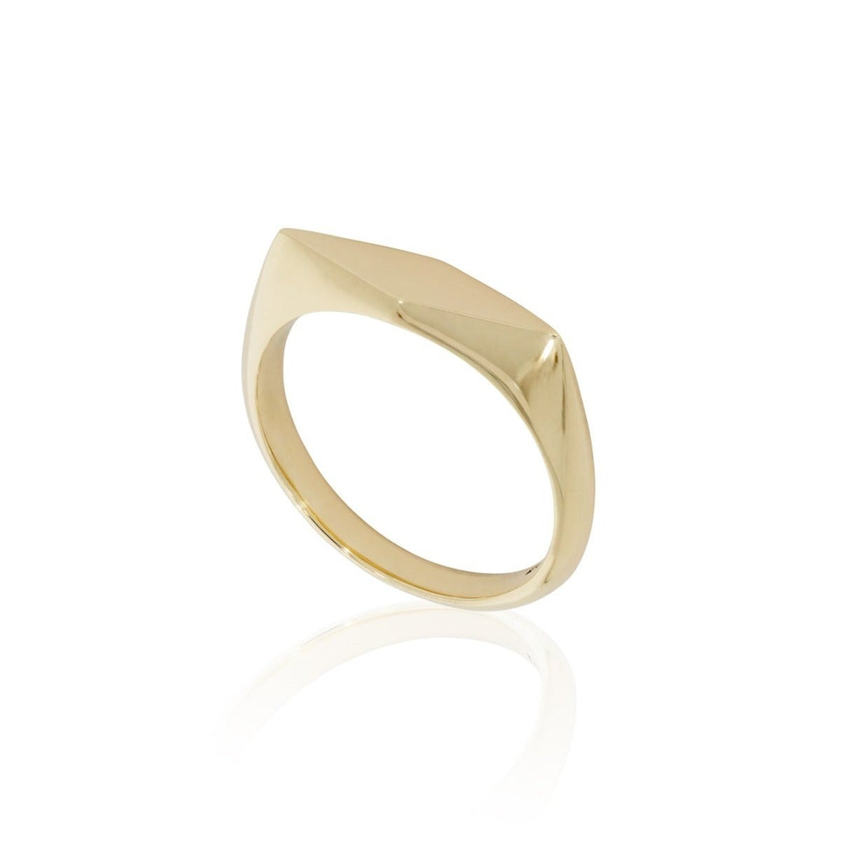 Gold Rhombus Signet Ring