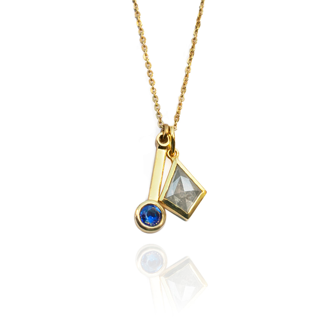 Sapphire & Diamond Charm Necklace