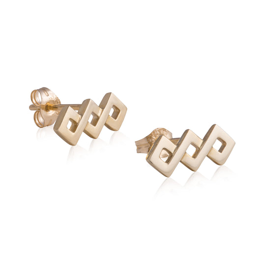 Ternary Woven Square Earrings