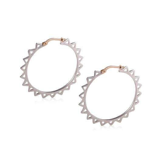 Large Geometric Solar Earring