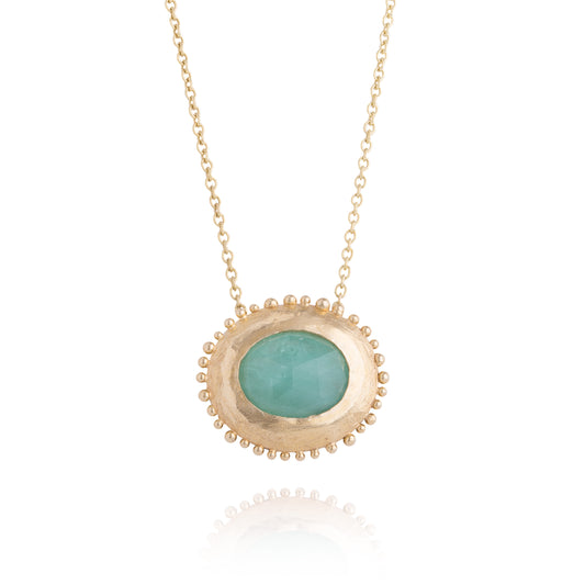 Radiant Rosecut Emerald Necklace