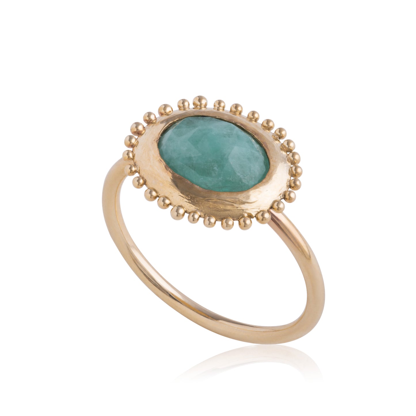 Radiant Ring with Rosecut Emerald