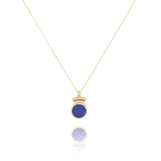 Mini Linea Arc Necklace set with Lapis Lazuli
