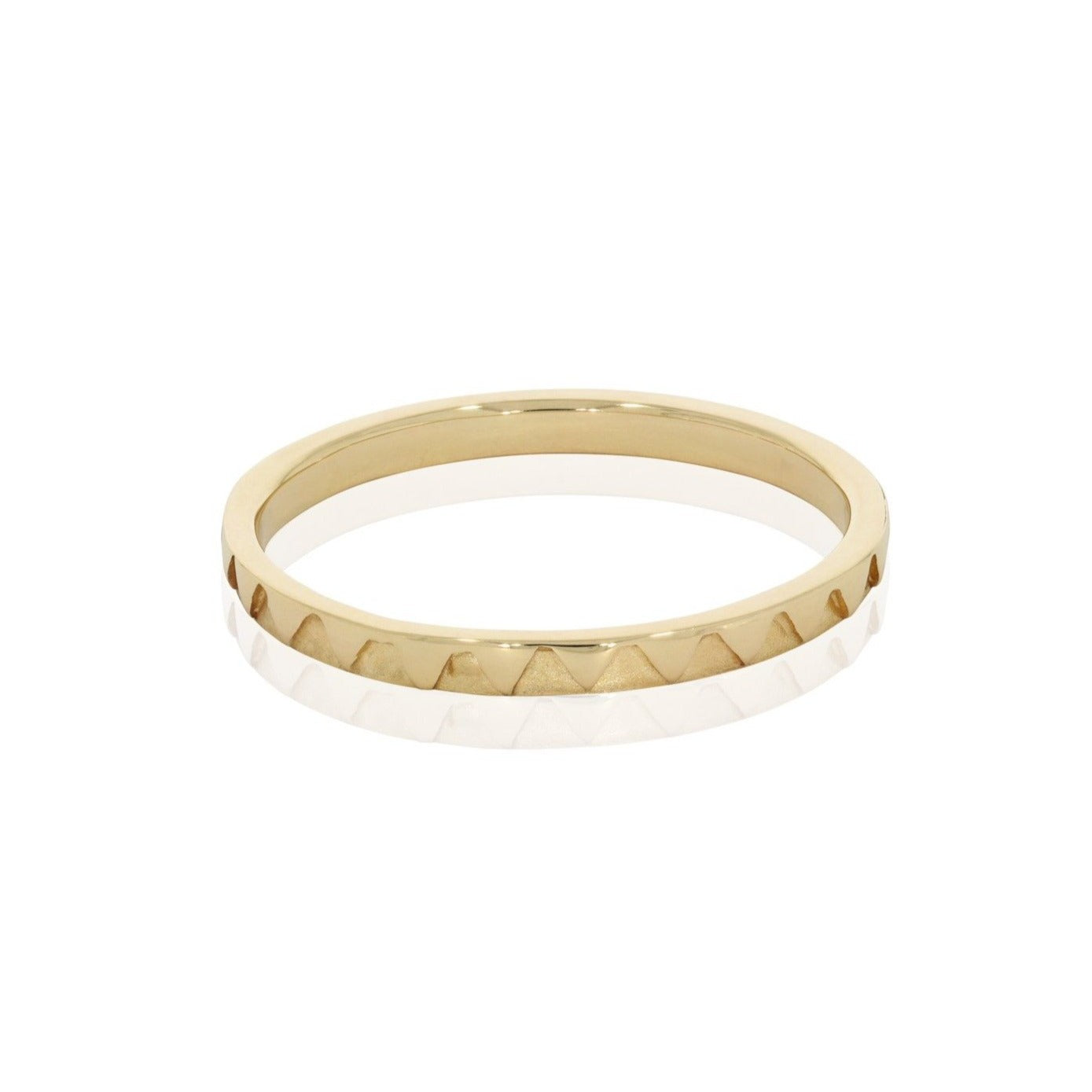 Atlas Gold Patterned Ring shown from a different angle