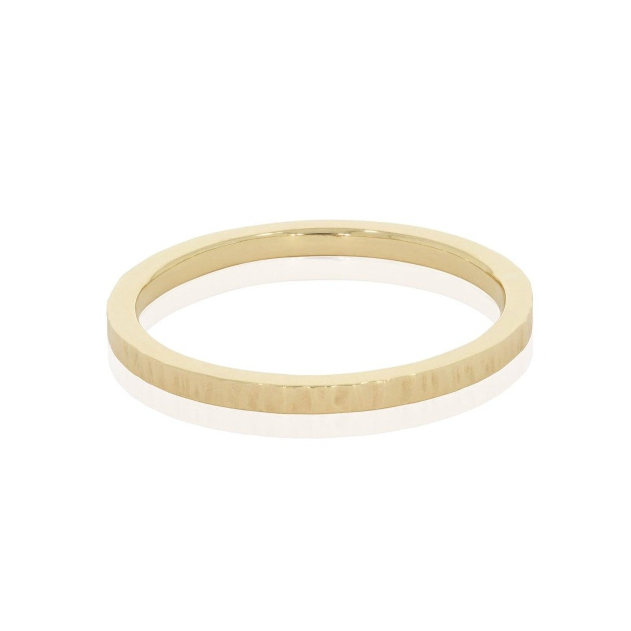 Close-up view of the Striated Band Ring - Medium showing the hammered texture detail.